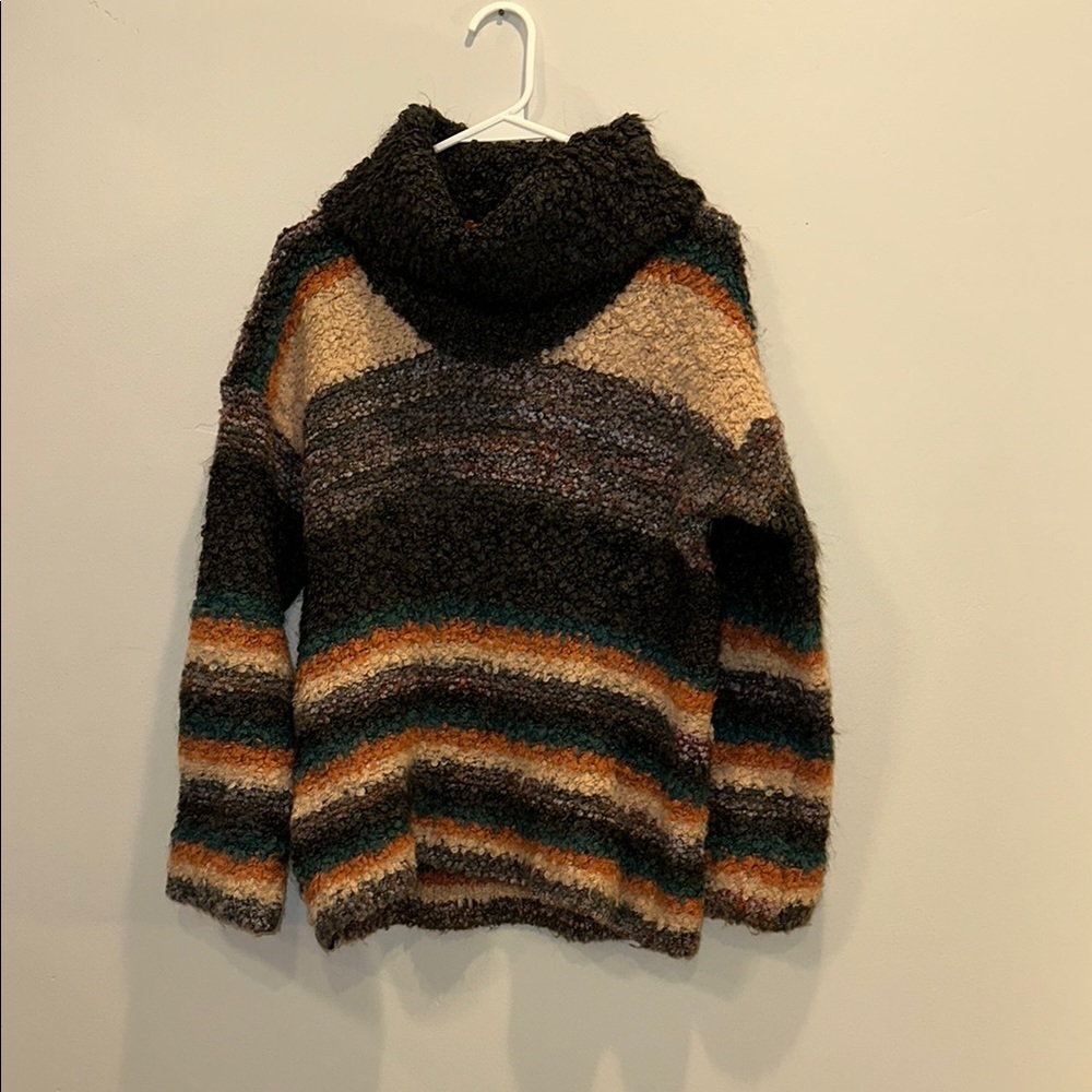Anthropologie Moth Turtleneck Sweater in Earthy Stripes. Size M.